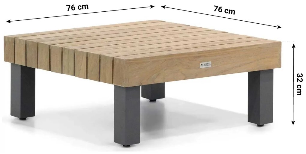 Hoek loungeset  Teak Old teak greywash 7 personen Lifestyle Garden Furniture Atlantic