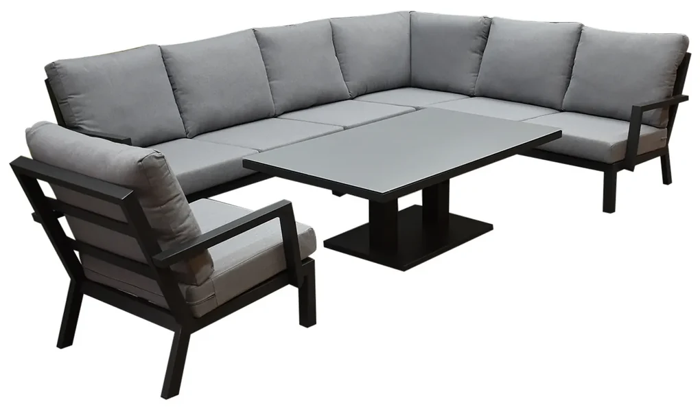 New York hoek dining loungeset 6-delig antraciet