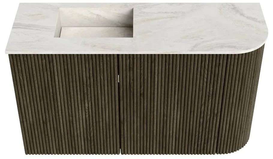 Mondiaz Joya DLux 70cm toiletmeubel ronding rechts shadow met wastafel faye links zonder kraangat ostra