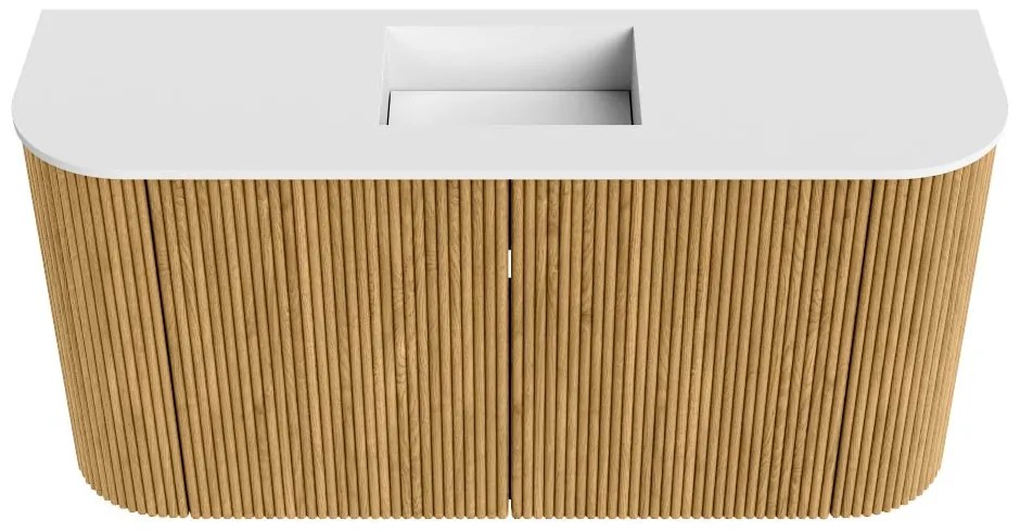 Mondiaz Joya 85cm toiletmeubel ronding links/rechts oak met wastafel faye midden 1 kraangat talc