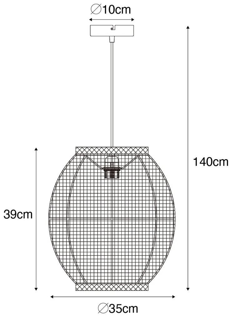 Oosterse hanglamp zwart 35 cm - RobOosters E27 ovaal Binnenverlichting Lamp