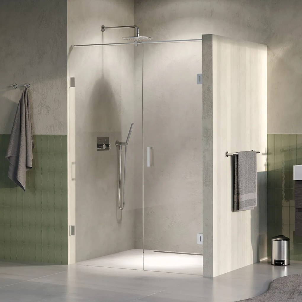 Brauer Void profielloze nisdeur 130cm met draaideur 60cm aan muur RVS geborsteld PVD