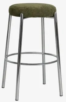 Pack Van 4 Hoge Krukken Bekleed En Van Ijzer Zantria ↑75 Cm & Chenille Saliegroen - Sklum
