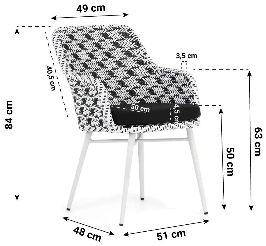 Tuinset 6 personen 220 cm Wicker/Aluminium/Teak/Aluminium/teak/Aluminium/wicker Zwart Lifestyle Garden Furniture Crossway/Seaside