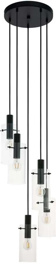 EGLO hanglamp Montefino 5-lichts - zwart - Leen Bakker