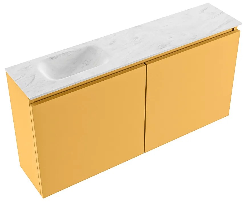 Mondiaz Ture DLux toiletmeubel 100cm ocher met wastafel opalo links zonder kraangat