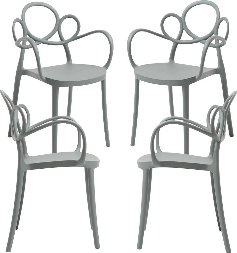 Set 4 Sky Stoelen met Armleuningen