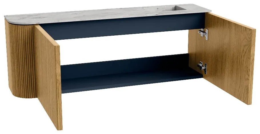 Mondiaz Joya DLux 110cm toiletmeubel ronding links oak met wastafel faye rechts 1 kraangat glace