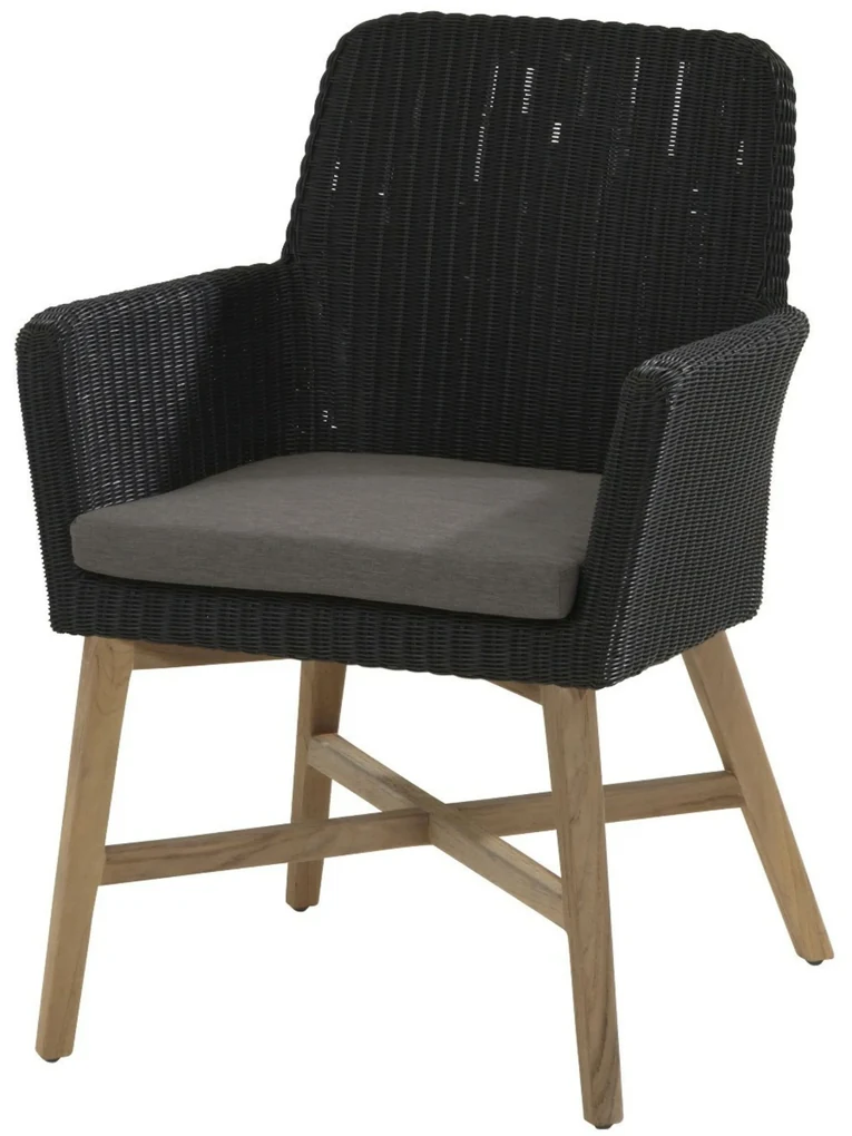 4 Seasons Outdoor | Lisboa dining chair teak antraciet Tuinstoel antraciet weerbestendig