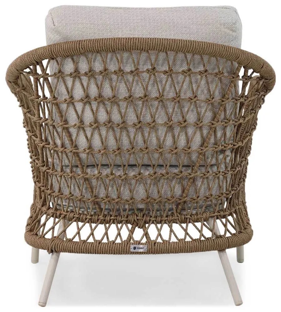 Tuinstoel Aluminium/wicker Taupe-naturel-bruin Coco Bali