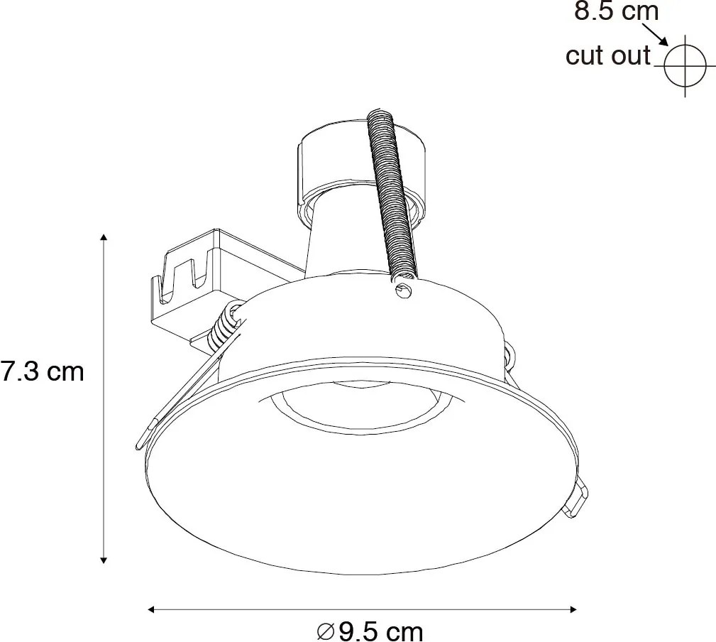 Smart inbouwspot zwart incl. Wifi GU10 50mm - Gijs
