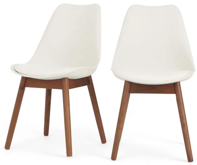 Set of 2 Thelma dining chairs, Dark Stain Oak and White