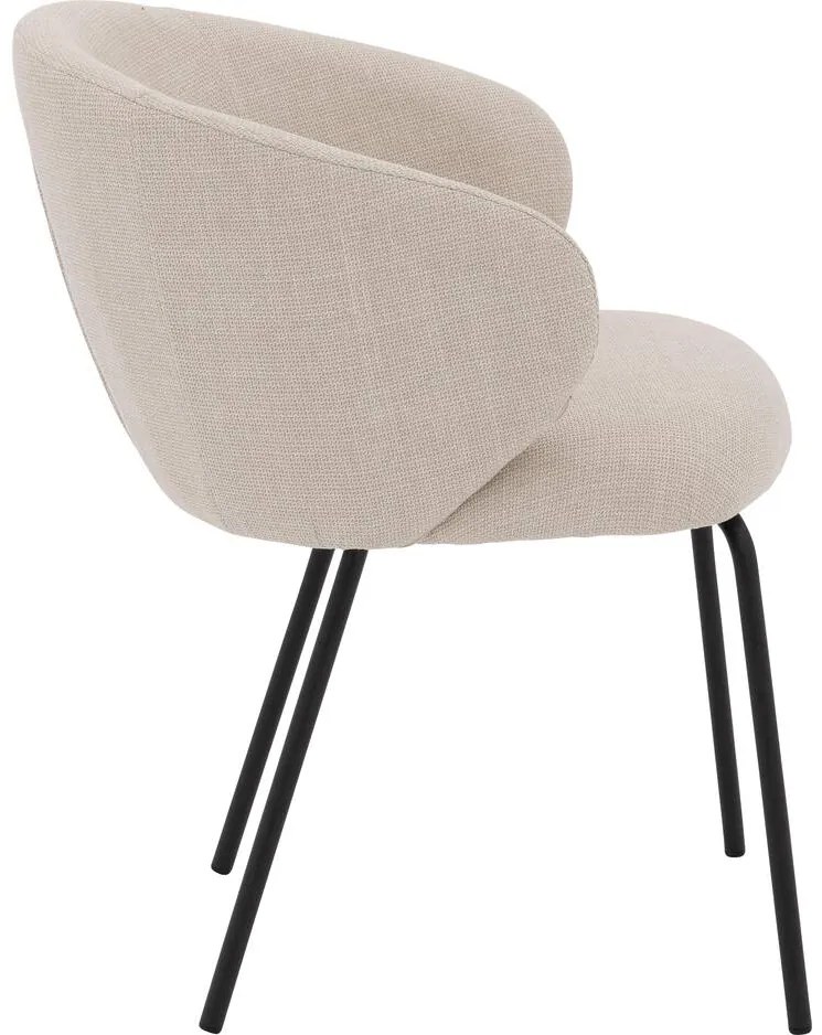 Goossens Stoel Noomi beige stof met armleuning,