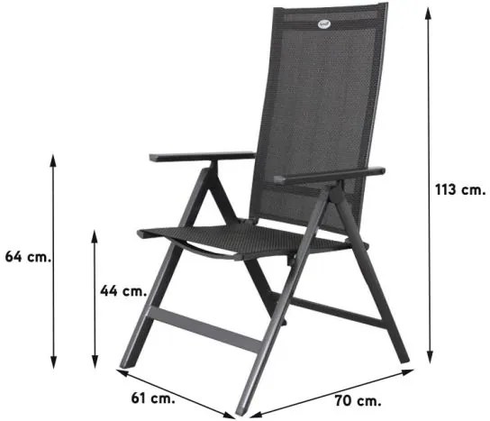Hartman Napoli/Chaneo verstelbare tuinset - 220x100 cm. - 7-delig