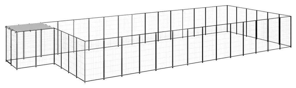 vidaXL Hondenkennel 26,62 m² staal zwart