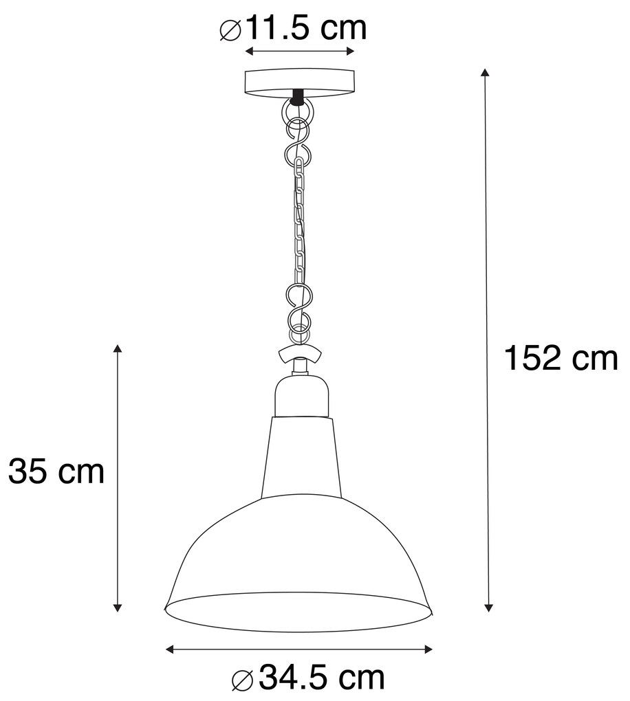 Industriële hanglamp antiek koper - Goliath Industriele / Industrie / Industrial, Retro E27 rond Binnenverlichting Lamp