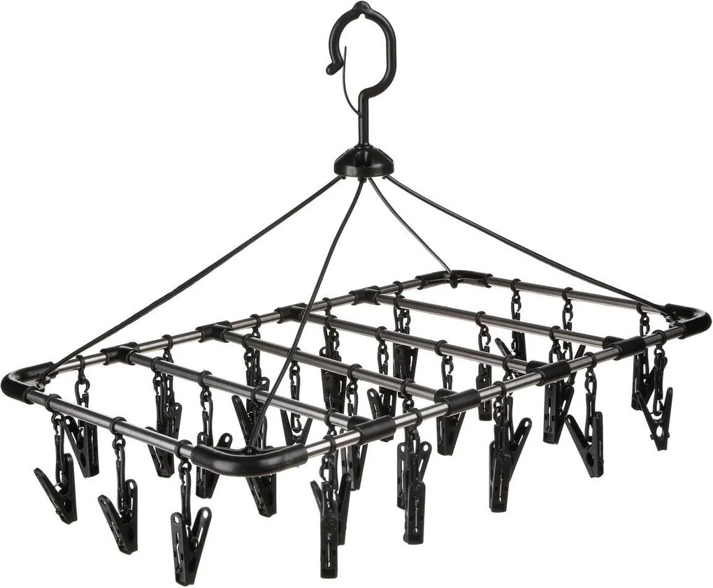 5Five Droogcarrousel met 32 Knijpers - 52,5 x 32 cm - Zwart - Kunststof