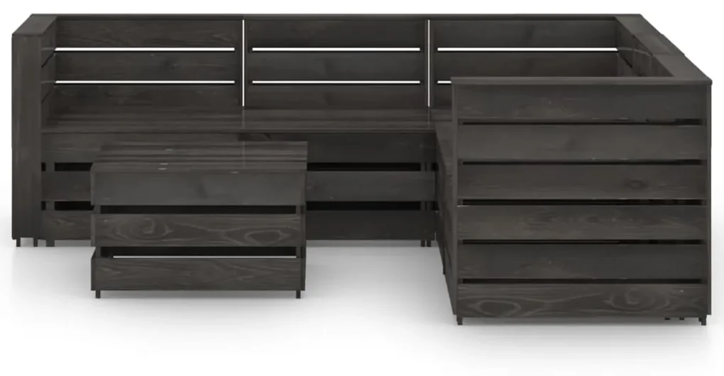 vidaXL 6-delige Loungeset grijs geïmpregneerd grenenhout