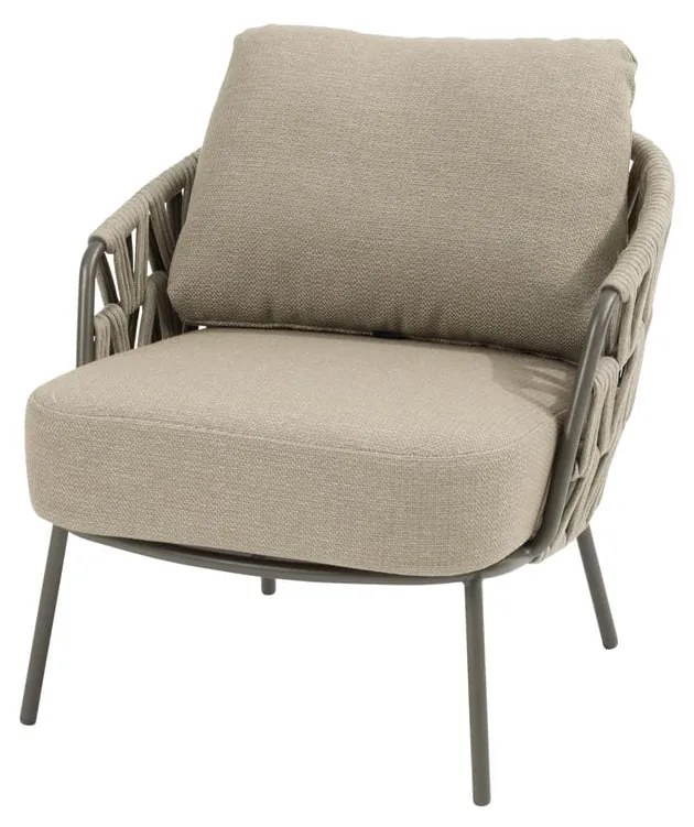 4 Seasons Outdoor Mallorca low dining tuinset terre met Salute tafel 220 cm Tuinset bruin weerbestendig