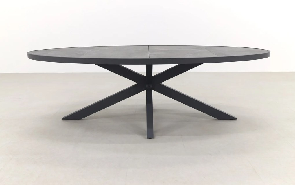 Silva tuintafel antraciet/keramiek - Ovaal - 240x115 cm.