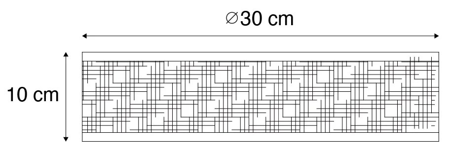 Oosterse plafondlamp rotan 30 cm - Tromma