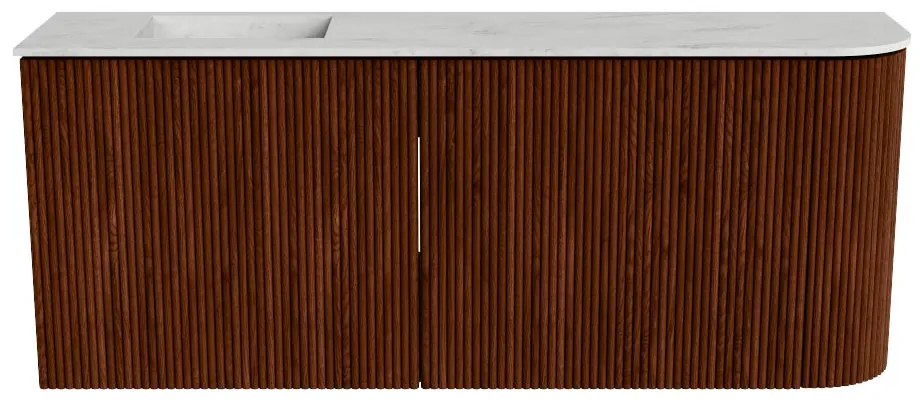 Mondiaz Joya DLux 100cm toiletmeubel ronding rechts ruby met wastafel faye links 1 kraangat opalo