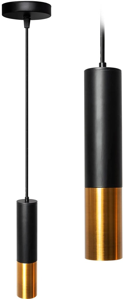 Hangende metalen plafondlamp zwart goud APP469-1CP