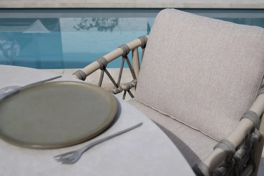 Taste by 4 Seasons Piacenza tuinset met Denia tafel met geprint keramisch blad 240 cm SALE Tuinset beige weerbestendig