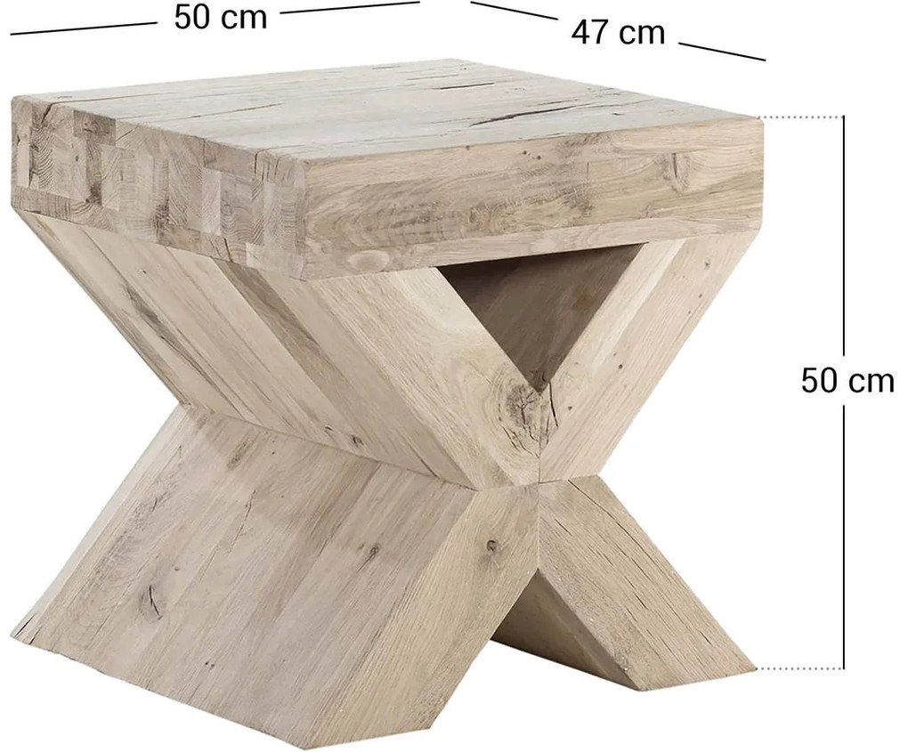 Goossens Bijzettafel Cruzado, 50 x 47 cm