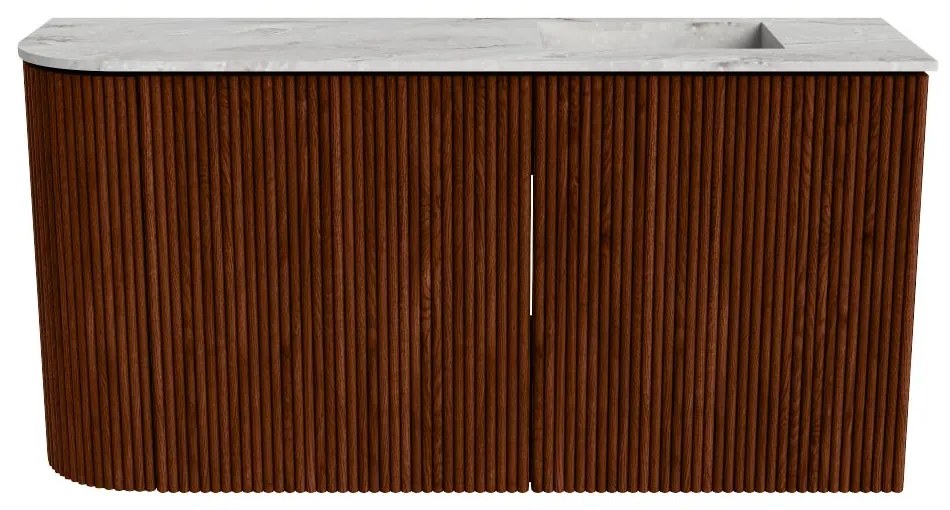 Mondiaz Joya DLux 80cm toiletmeubel ronding links ruby met wastafel faye rechts 1 kraangat glace