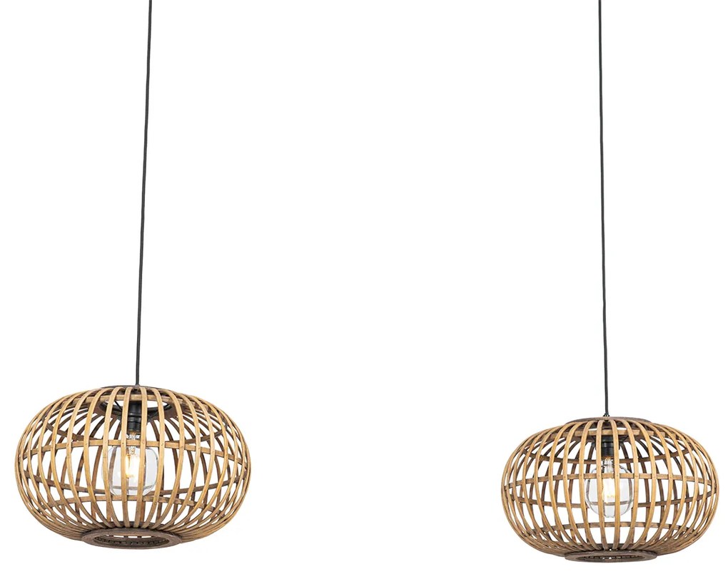 Oosterse hanglamp bamboe 2-lichts - Amira