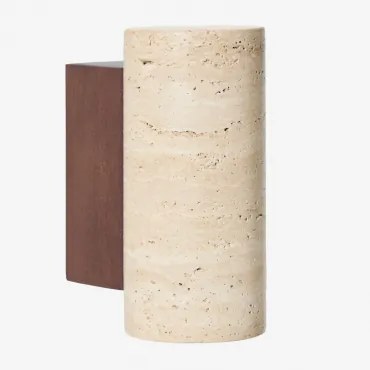 Davise Wandlamp Van Travertijn En Hout ↑16 Cm - Sklum