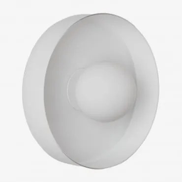 Jaxal Wandlamp Van Glas En Roestvrij Staal Wit & Ø25 Cm - Sklum