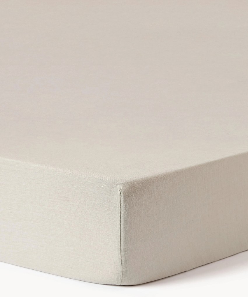 Topper hoeslaken Airy, gewassen linnen