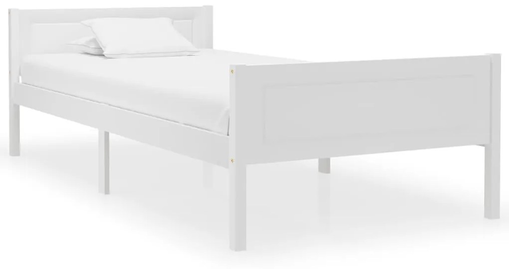 vidaXL Bedframe massief grenenhout wit 100x200 cm