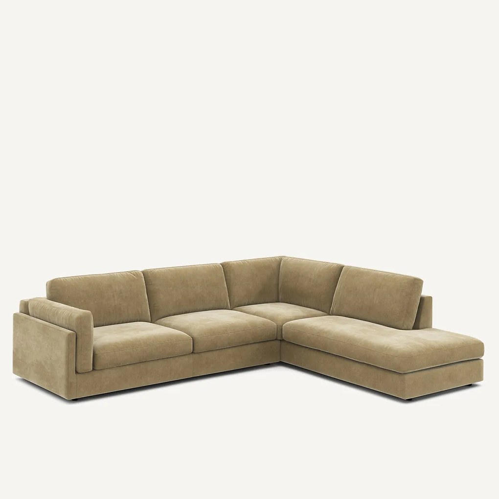 Hoekbank van stonewashed fluweel, César