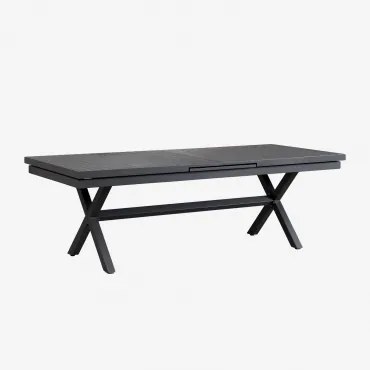 Karena Uitschuifbare Rechthoekige Aluminium Eettafel Grijs – Grafiet & 240 - 300 X 90 Cm - Sklum