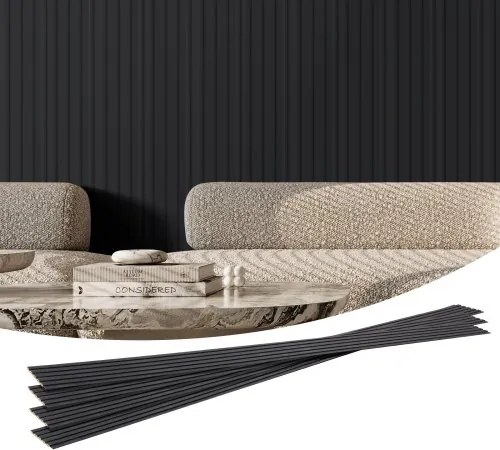 VEVOR akoestische panelen, 2450x166mm WPC akoestische panelen, akoestische wandpanelen van hout voor moderne binnenmuren, imitatiehouten wandpanelen voor een stijlvolle inrichting en geluidsreductie, matzwart, set van 8