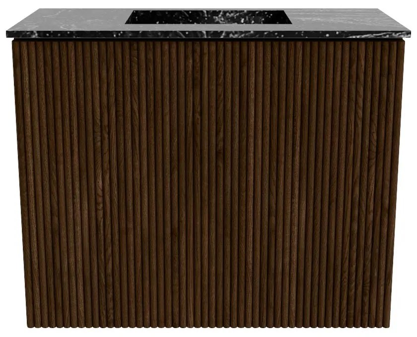 Mondiaz Joya DLux 50cm toiletmeubel walnut met wastafel faye midden zonder kraangat lava