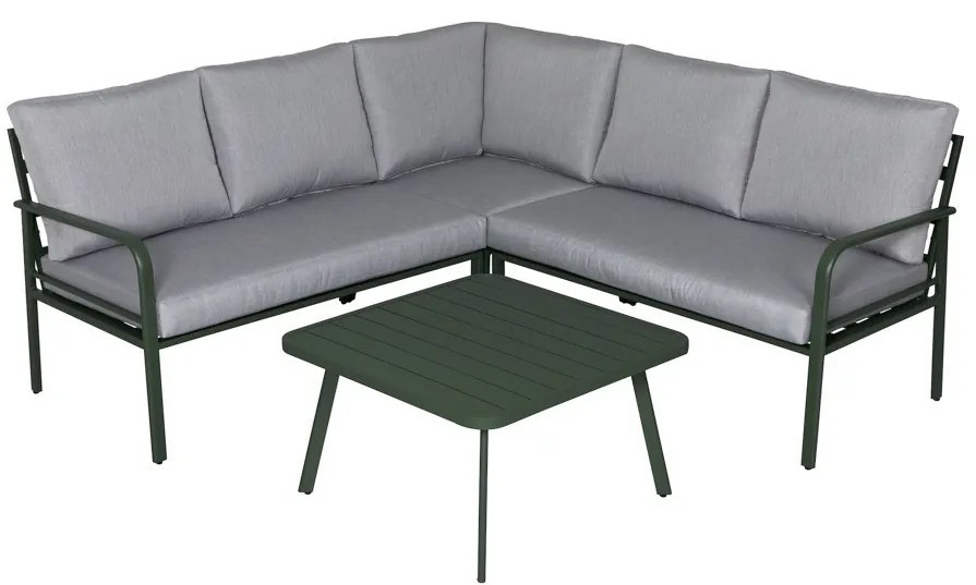 Cottica hoek loungeset 4 delig groen aluminium