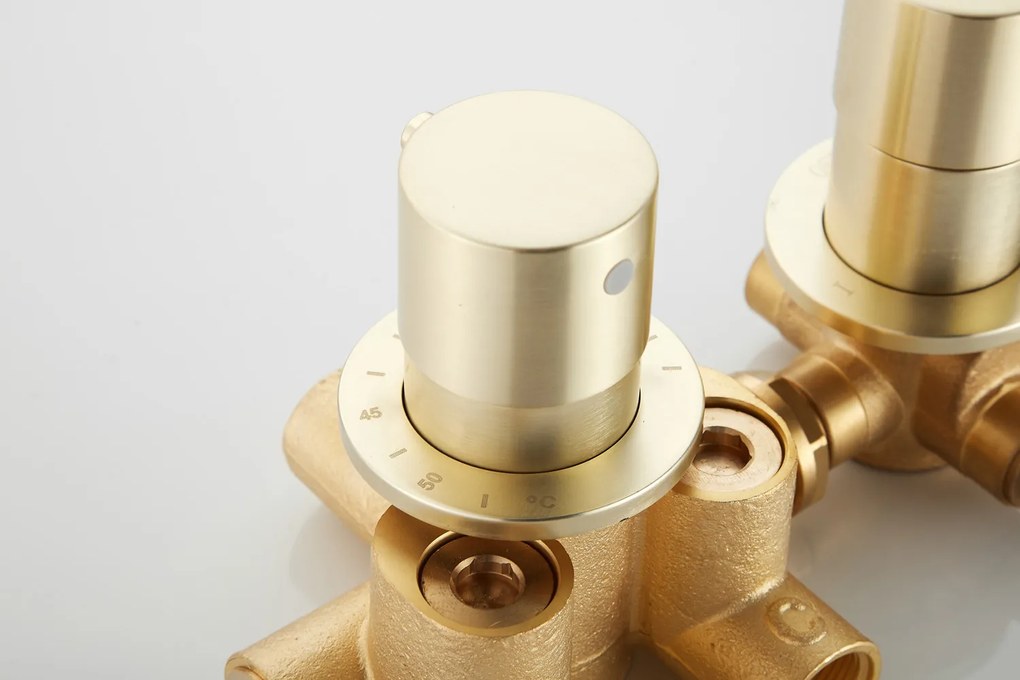 Saniclear Plus thermostaatkraan afbouwdeel geborsteld messing mat goud - nieuw