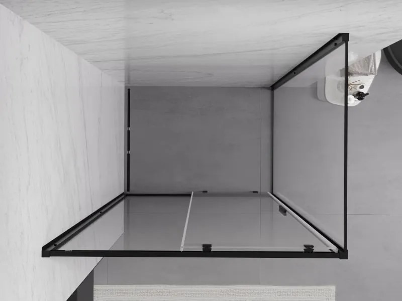 Mexen Exo schuifdouchecabine 120 x 90 cm, transparant, zwart - 8151-120-090-70-00