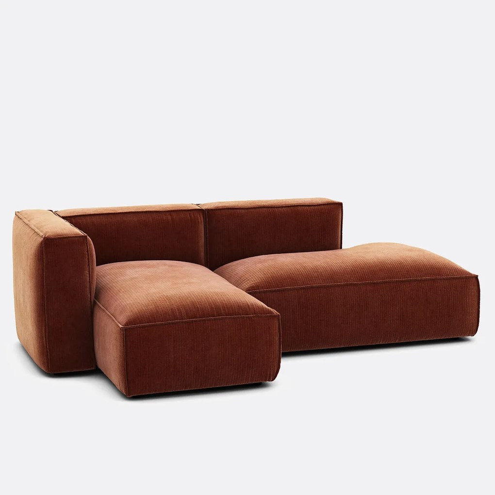 Hoekbank links, vintage ribfluweel, Seven