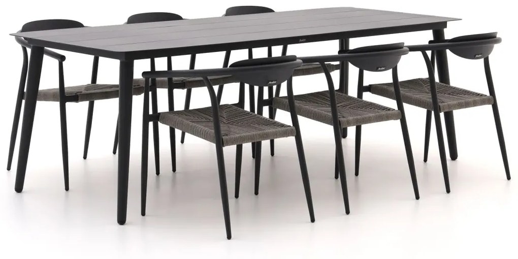 Diningset Manifesto  | 6 personen aluminium | Tuinset stapelbaar | 7-delig | Kees Smit Tuinmeubelen