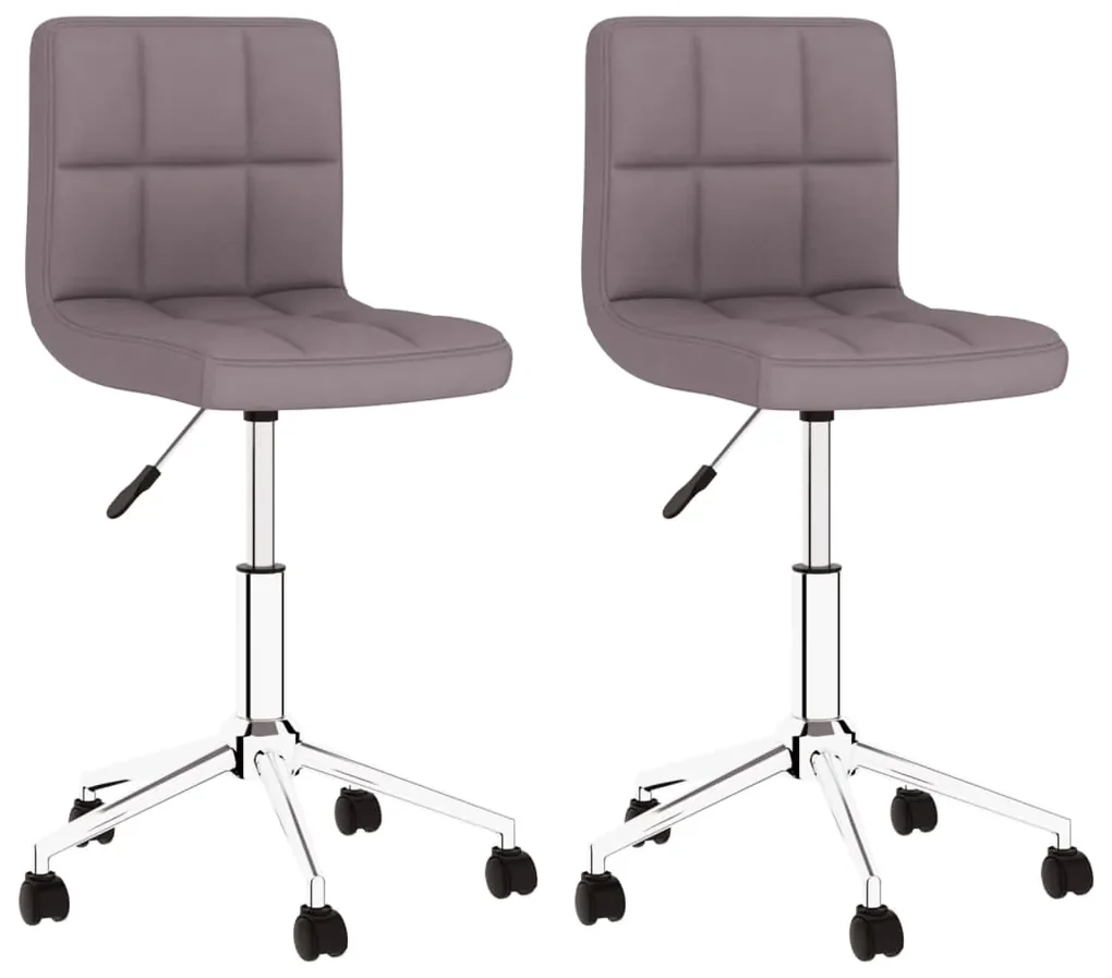 vidaXL Eetkamerstoelen draaibaar 2 st stof taupe