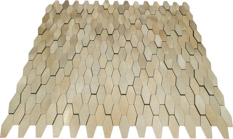 Zelfklevende Mozaïektegels Metaal | Picket 3D Goud | 31×30 cm | Keuken, Bad & WC