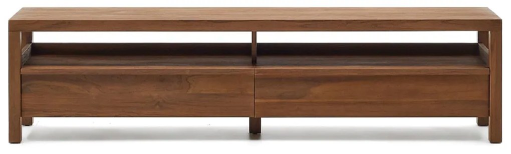 Kave Home Sashi Japandi Tv-meubel Donker Teak Hout - 200x40x50cm.