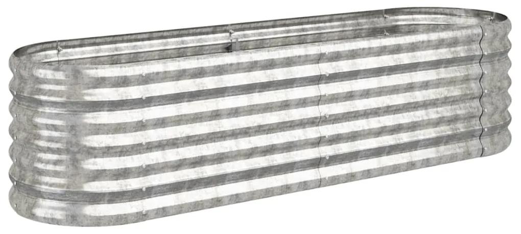 vidaXL Plantenbak 152x40x36 cm gepoedercoat staal zilverkleurig