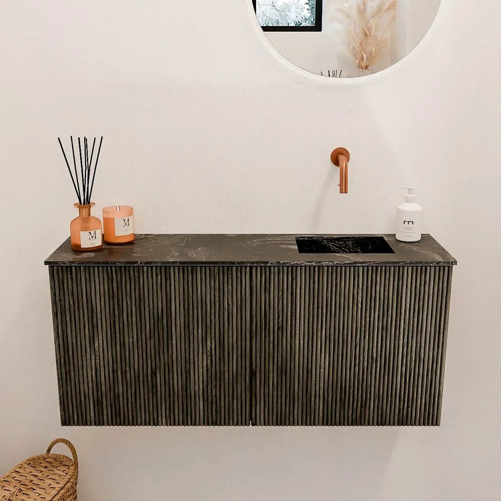 Mondiaz Joya DLux 90cm toiletmeubel shadow met wastafel faye rechts zonder kraangat lava
