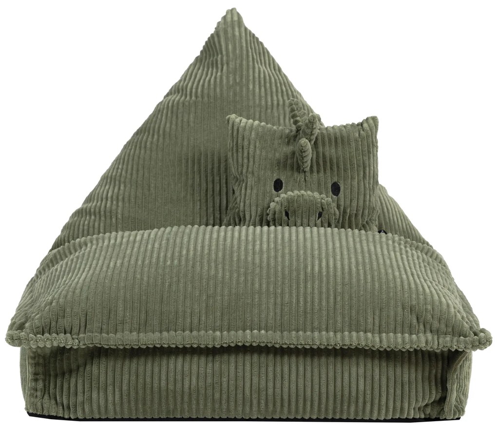 Kinder Zitzak Dino Lounger & Kussen Set - Groen
